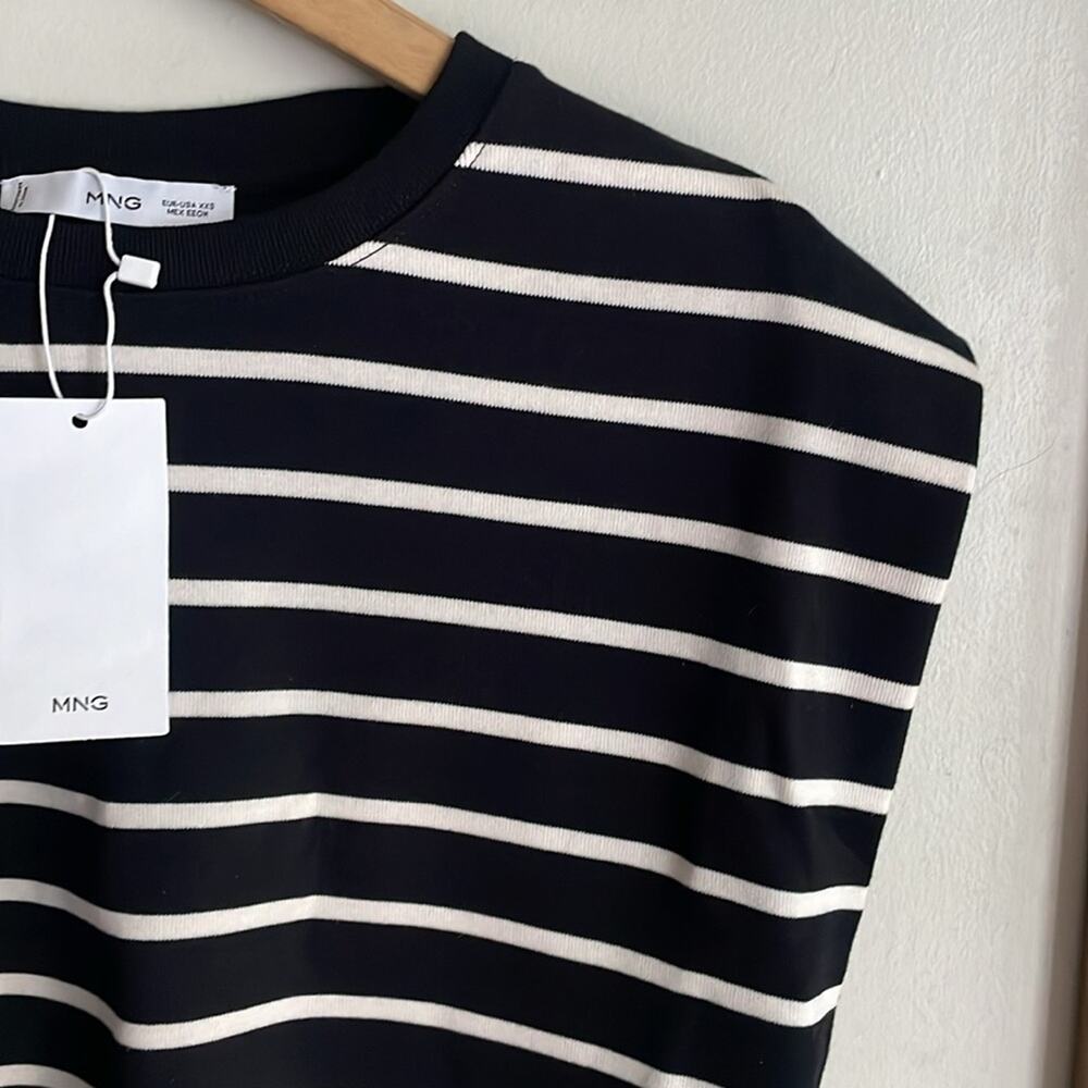 Mango Shoulder pad striped t-shirt - Picture 4 of 16